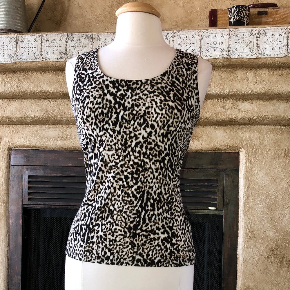 Leopard dressy luxury Stretch tank top blouse